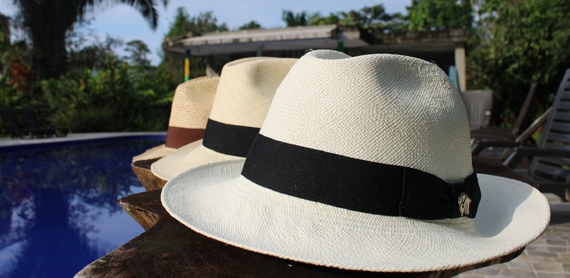 Accessoires Hoeden Panama hoeden River Island Panama hoed khaki-zwart casual uitstraling 